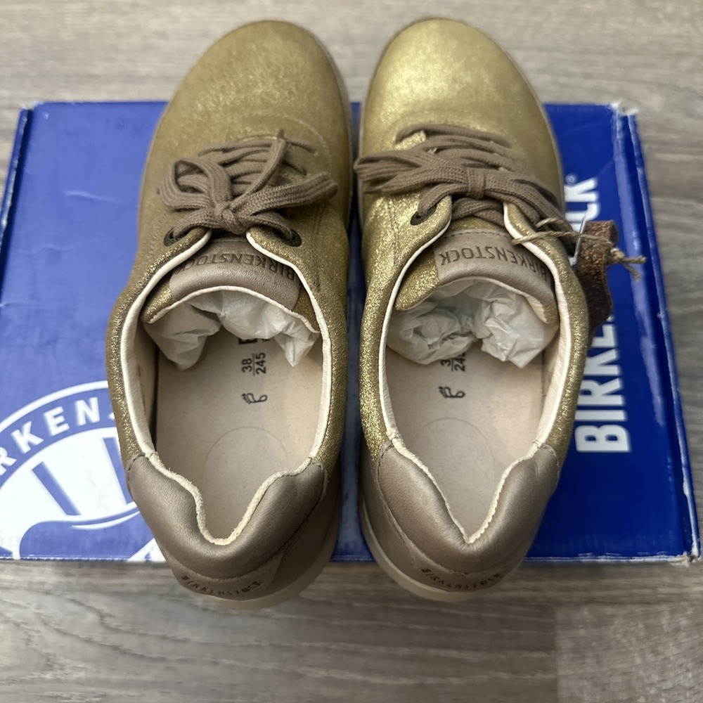 Women's Size 7 EU 38 Birkenstock Manitoba Metallic Cappuccino Luna Sneaker - Picture 5 of 7